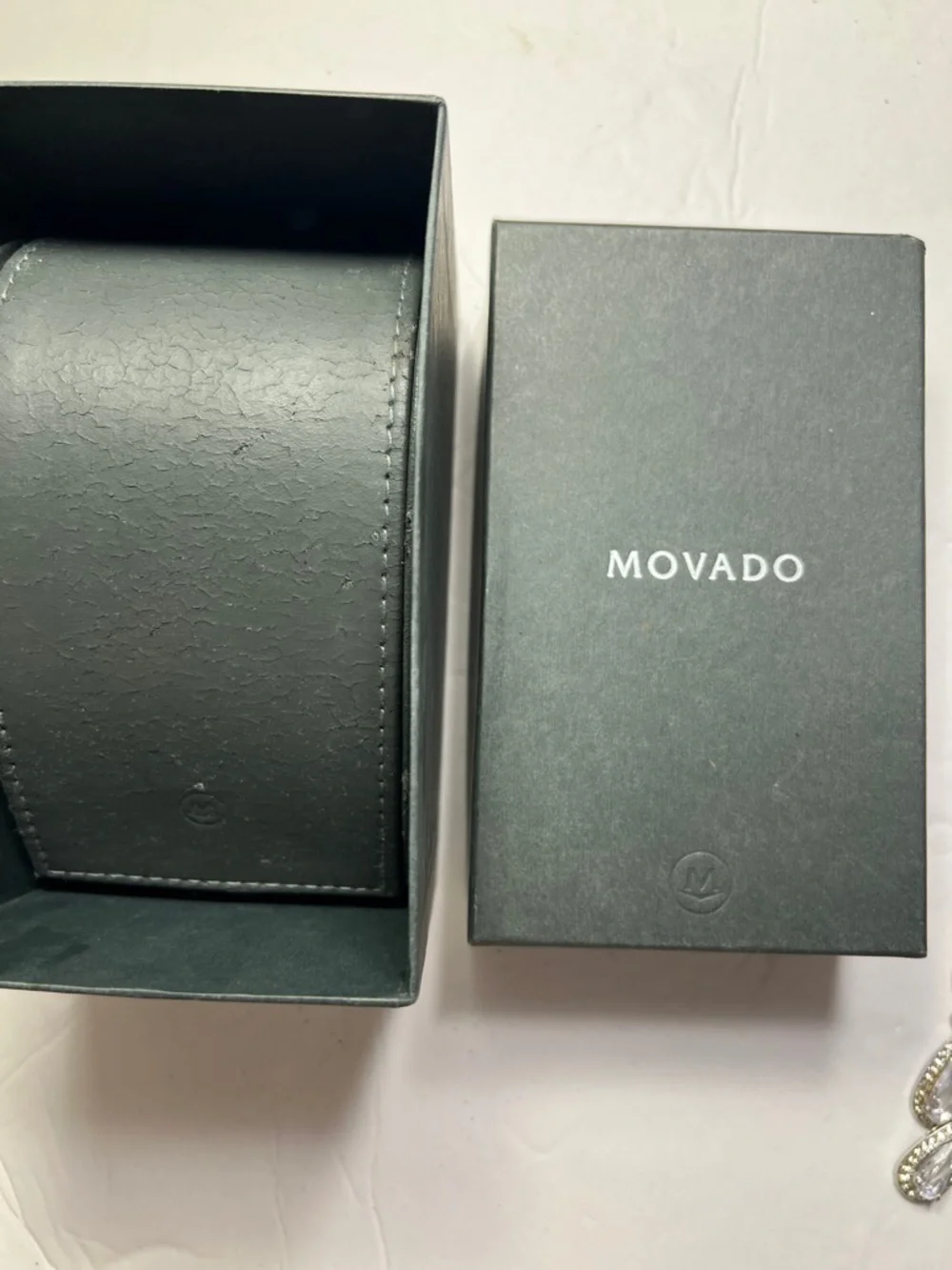 Vintage Movado Watch Box Gray Empty Used